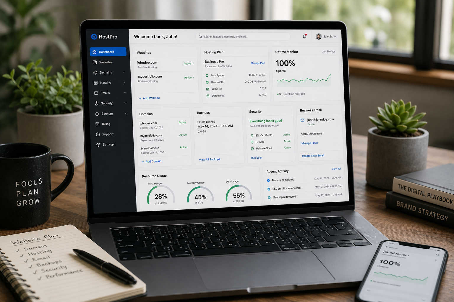 Hosting and website care portfolio sample