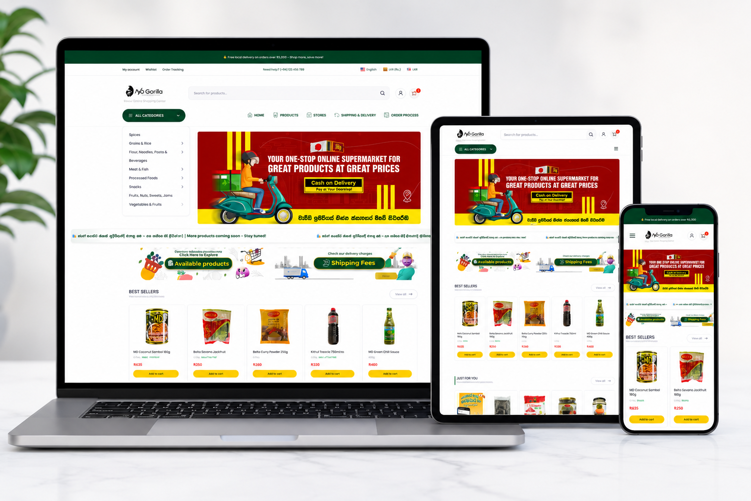 Website and ecommerce mockup example