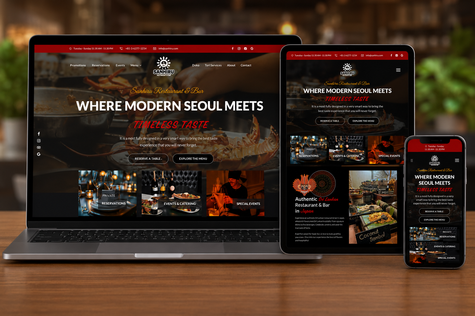 Company website mockup example